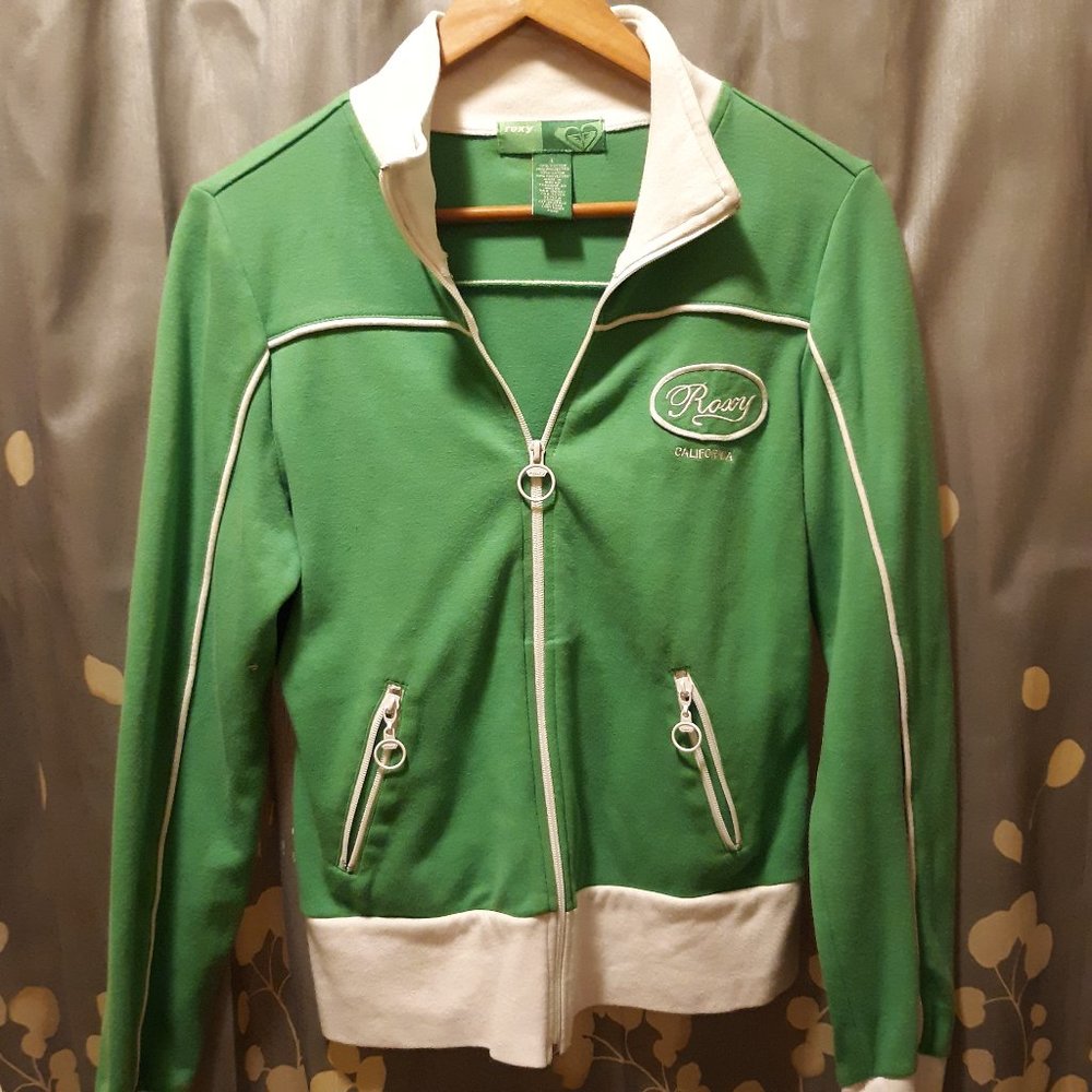 Super cool Roxy, green zip-up Sweatshirt.